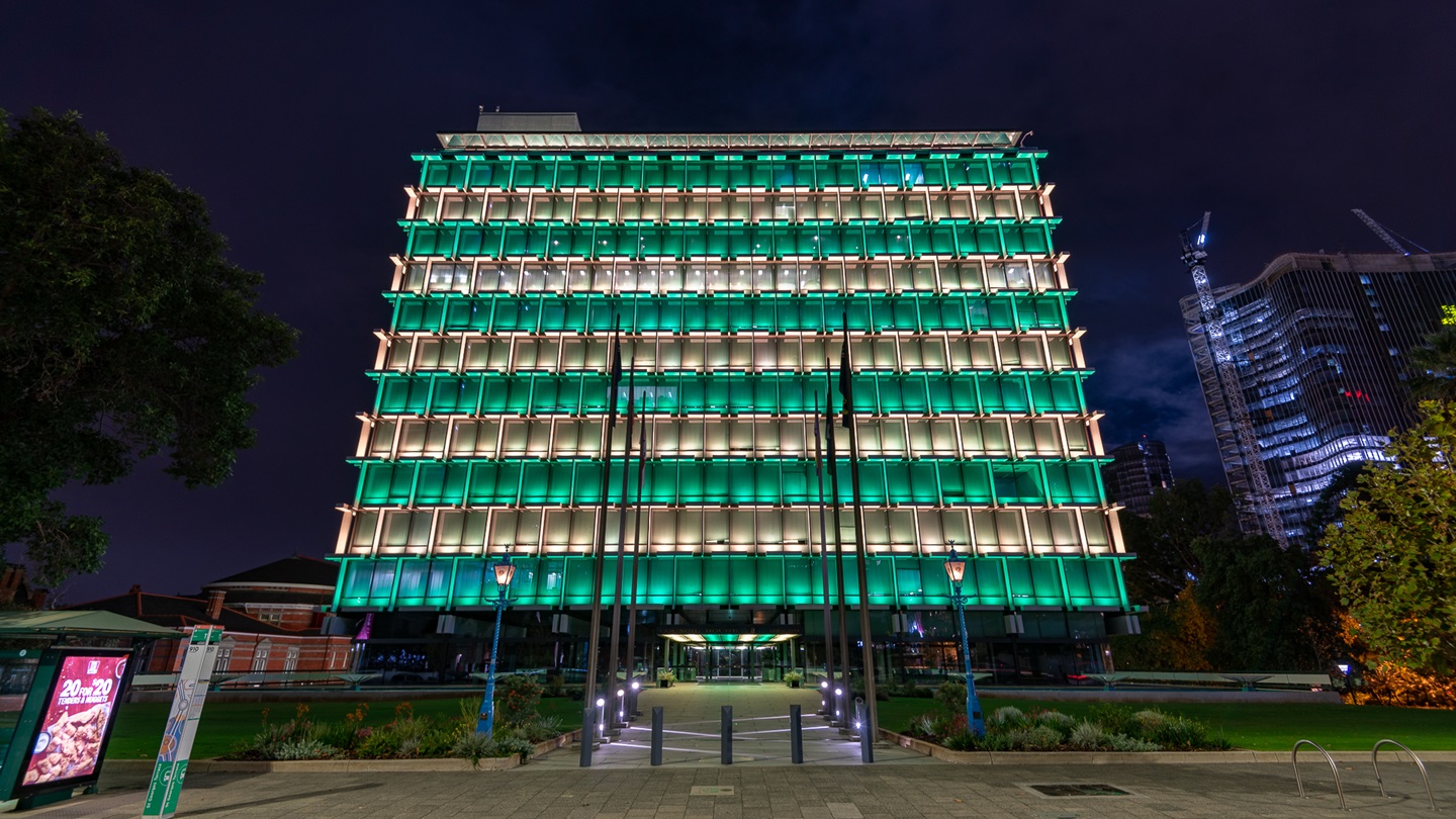 Council House lights up green and gold