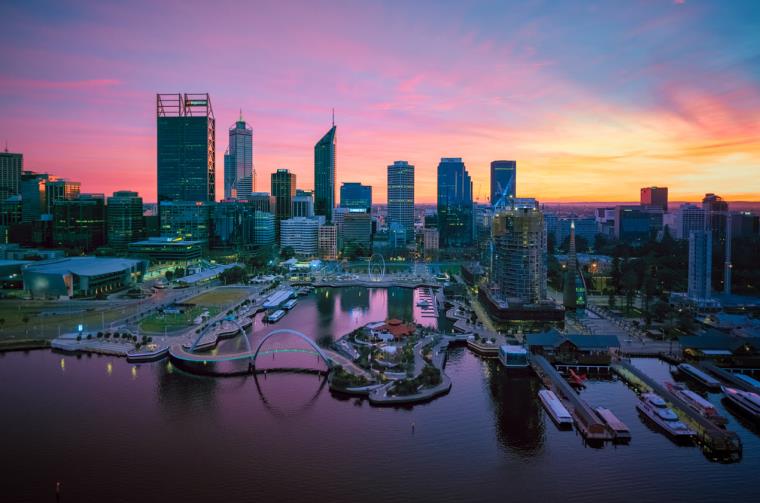 Elizabeth Quay at sunset