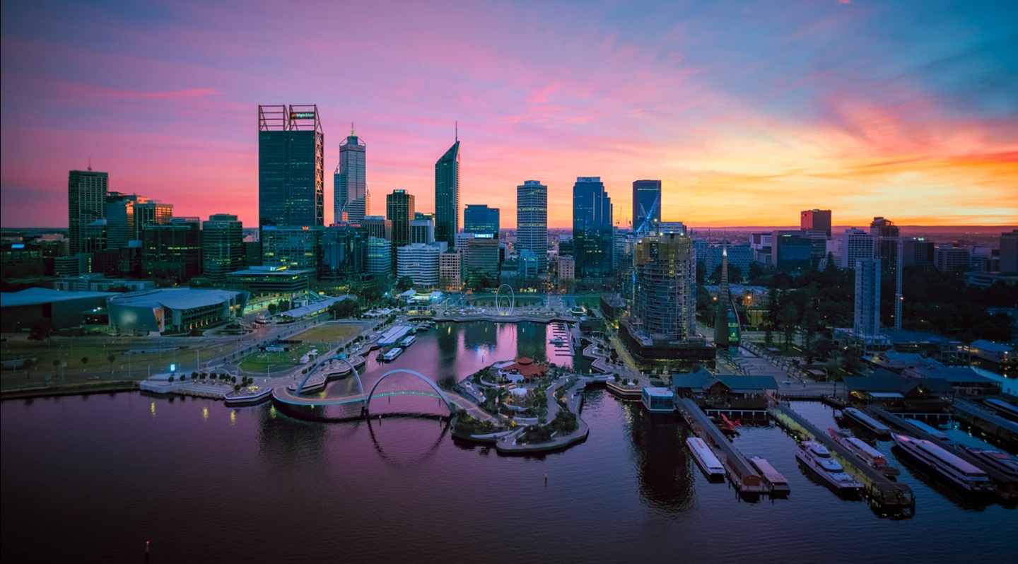 Elizabeth Quay at sunset