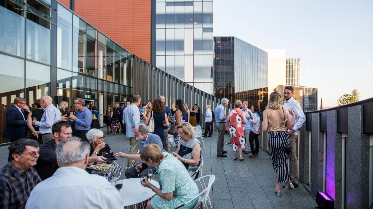 An event on the City of Perth Library Terrace