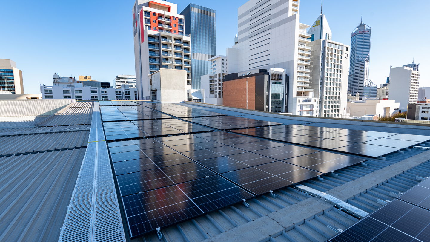 Solar panels at Pier Street carpark