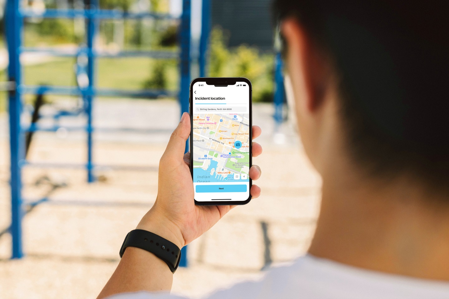Snap Send Solve - phone screen with map view