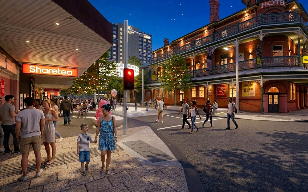 WILLIAM STREET  NIGHT - BOLLARDS UP