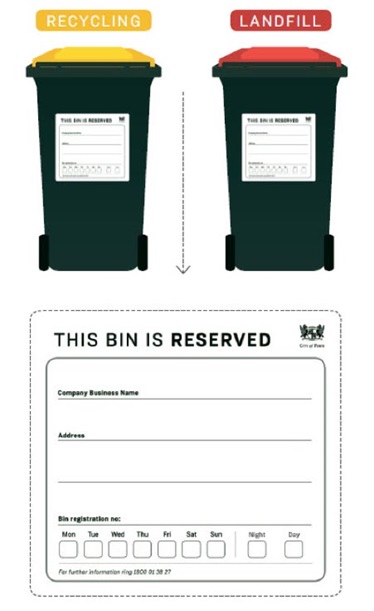 Bins showing details of label