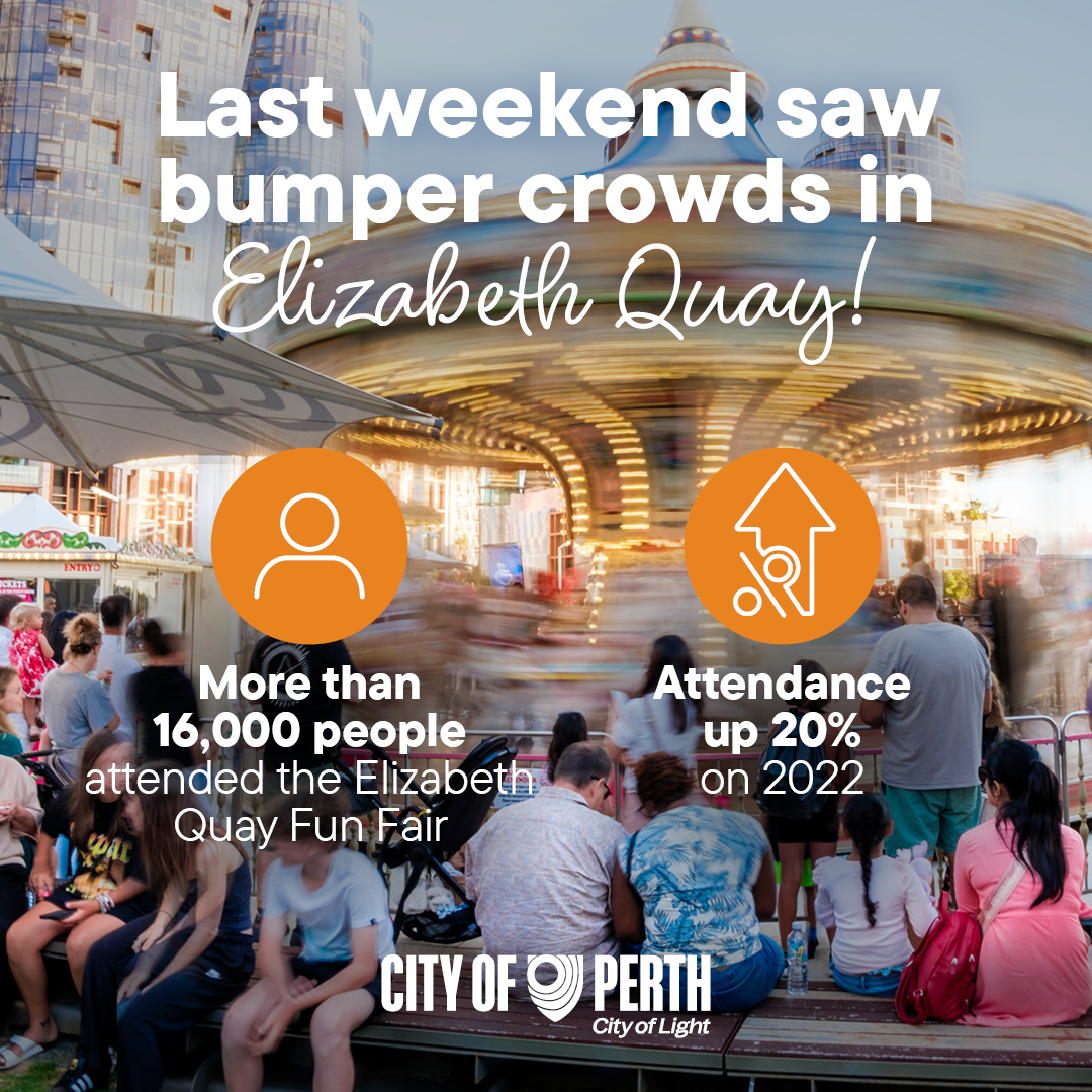 Infographic bumper crowds in Elizabeth Quay