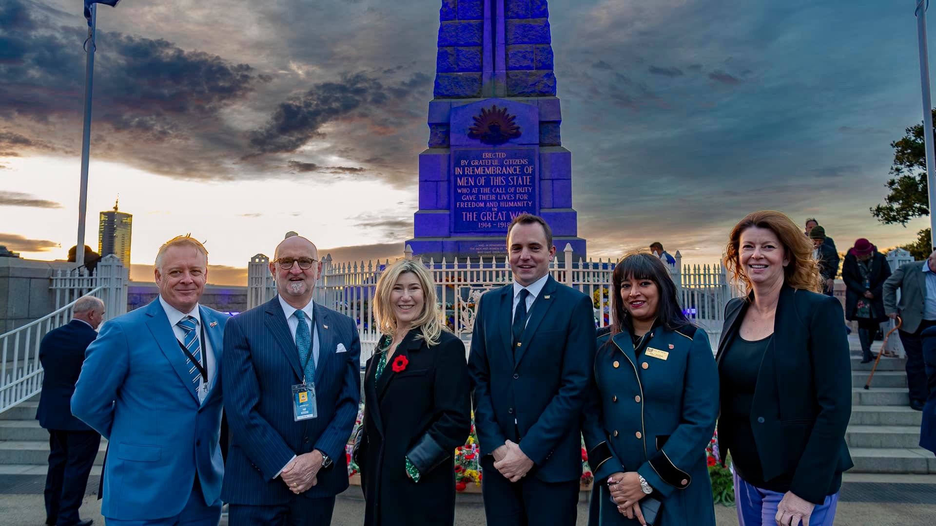 Councillors at Kings Park ANZAC Day dawn service 2024
