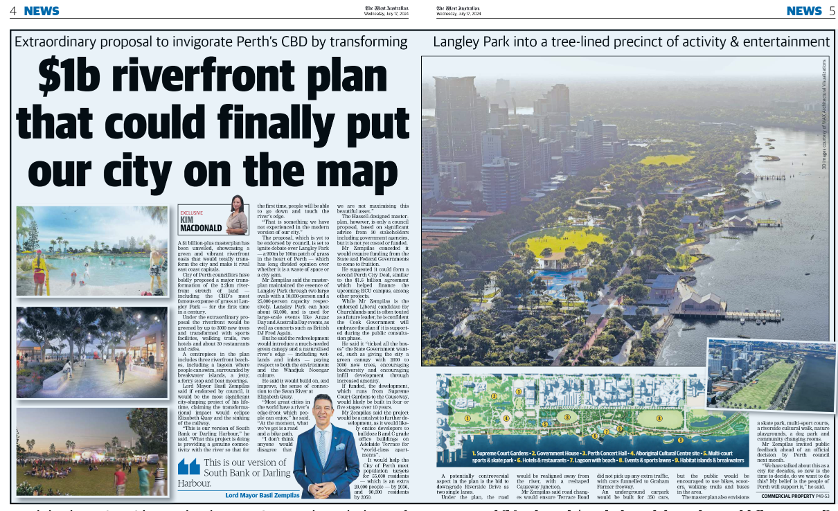 Newspaper article about RIverfront Masterplan