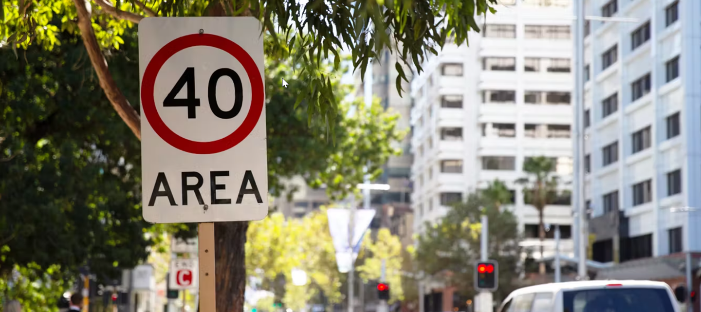 40 km speed sign on a Perth street