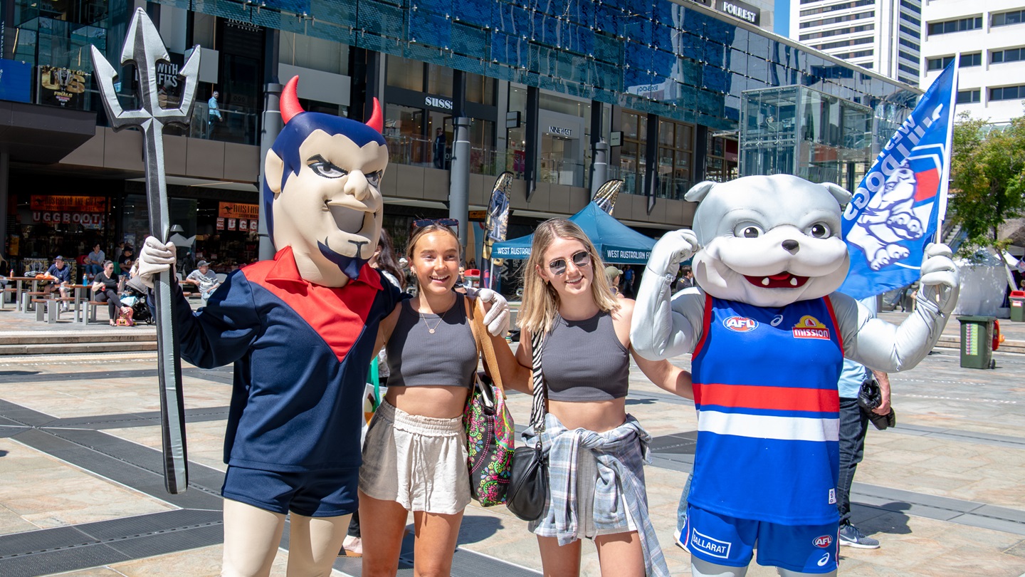 Grand Final Week Bulldogs Demons with fans