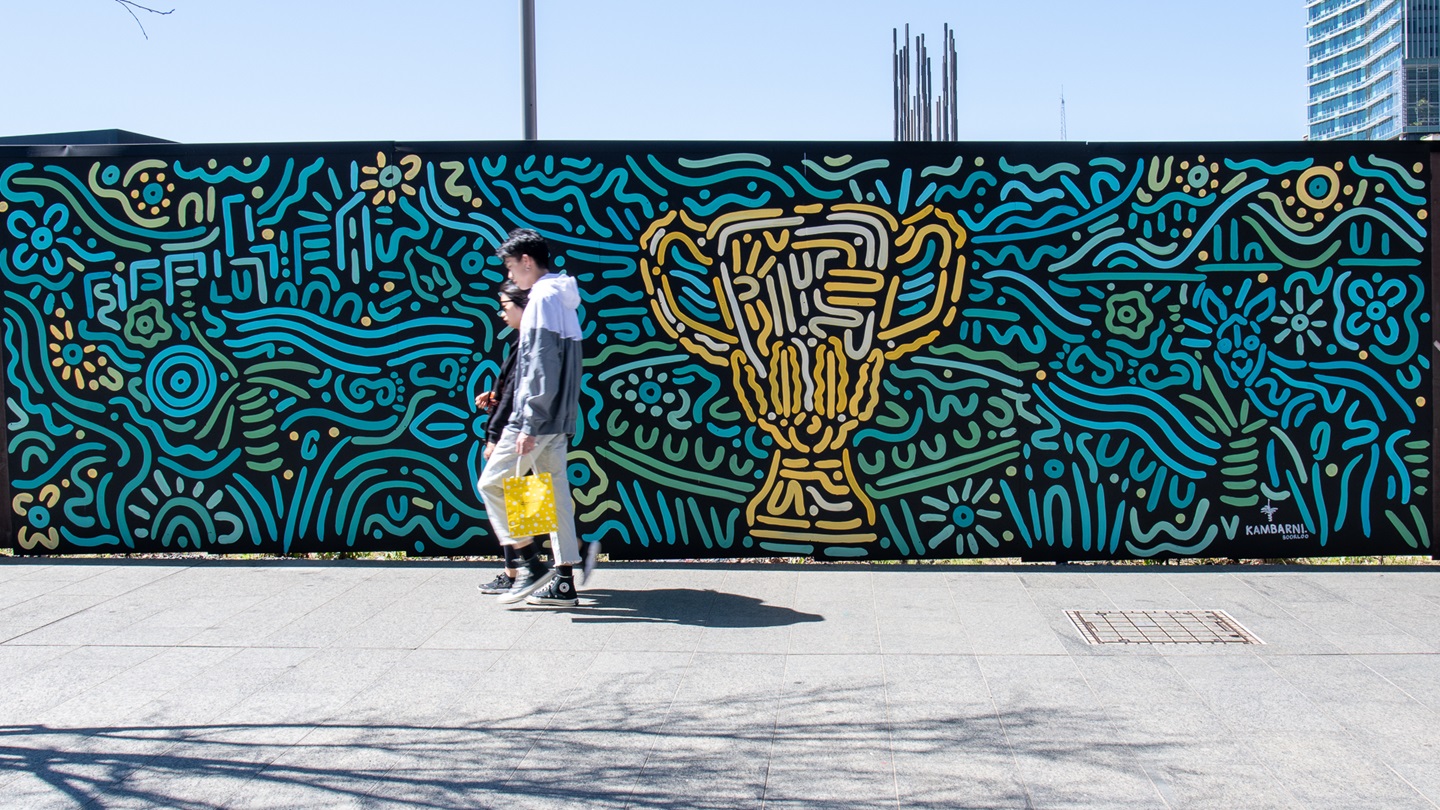 AFL Painted Mural on wall by Kambarni