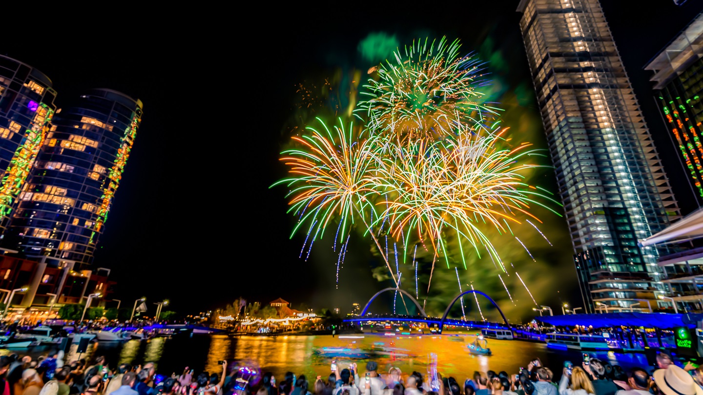 Fireworks over Elizabeth Quay