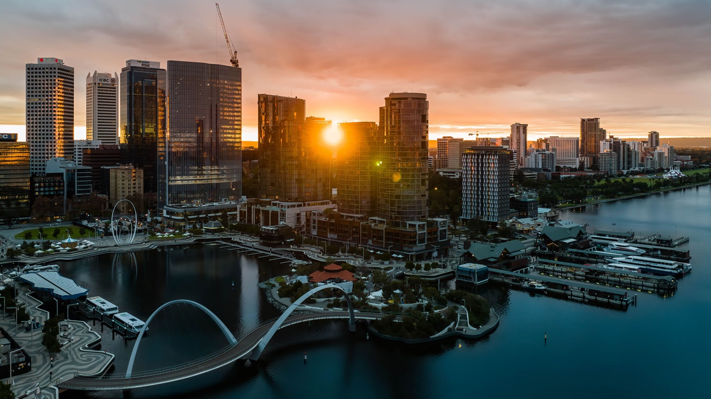 Sunrise City of Perth Skyline