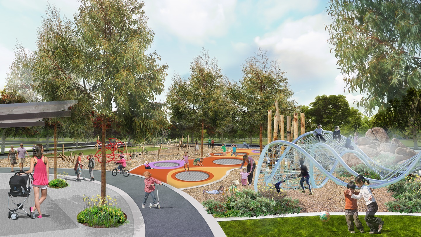 Artist's impression of playground at Wellington Square