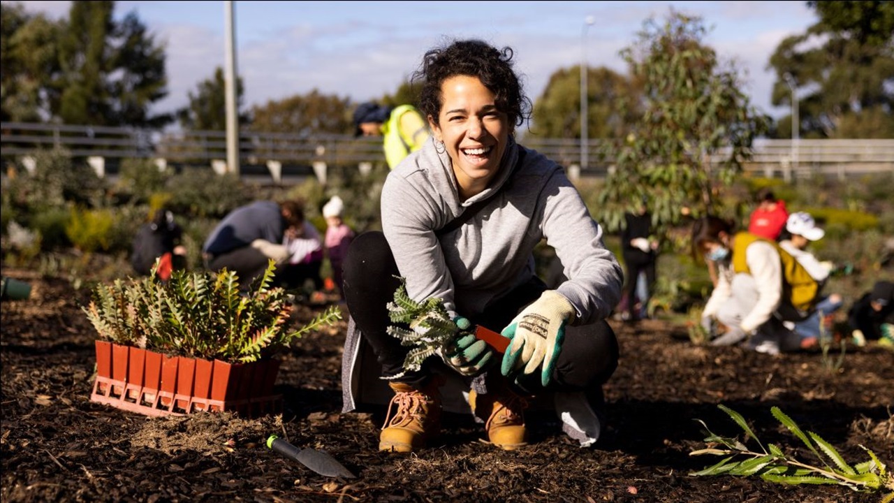 Community member at a tree planting day
