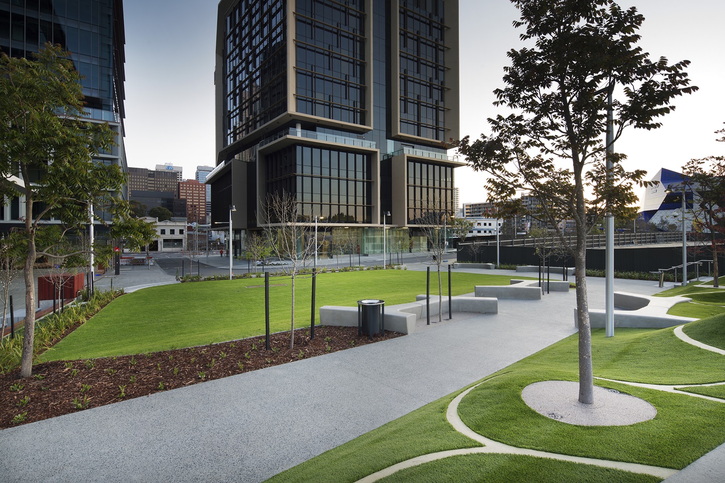 Wellington Gardens Square grass area and footpaths