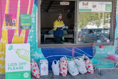 Containers for Change depot in Aberdeen Street