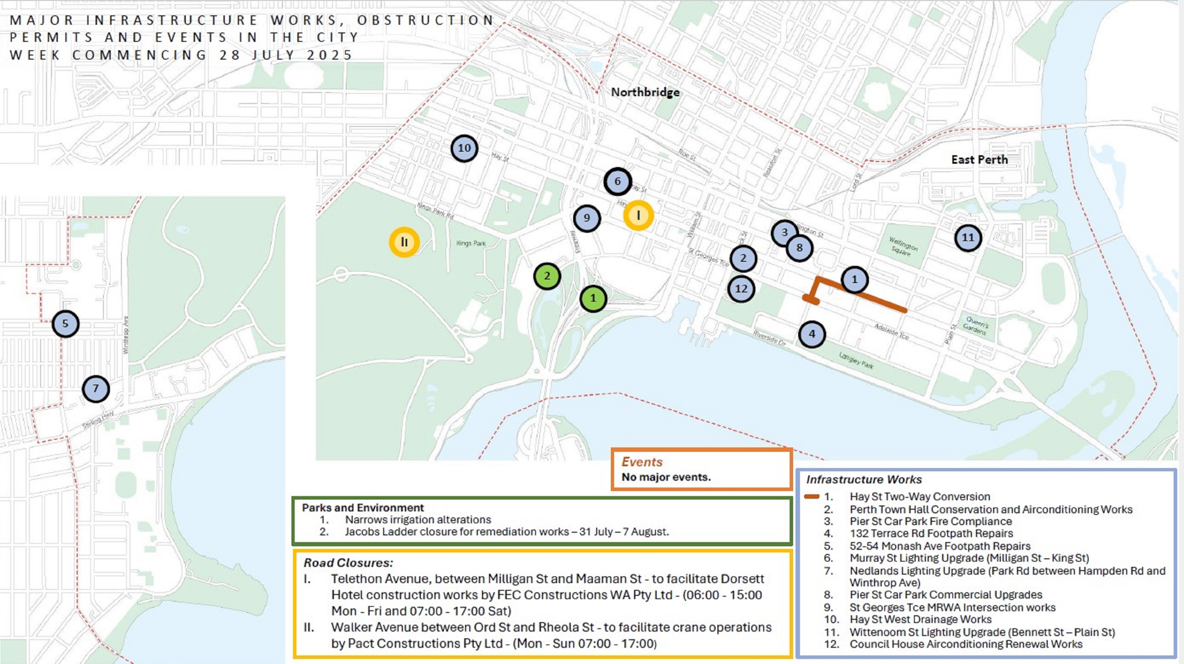 Major Infrastructure Works Obstruction Permits and Events - Week Commencing 28 July 2025 image