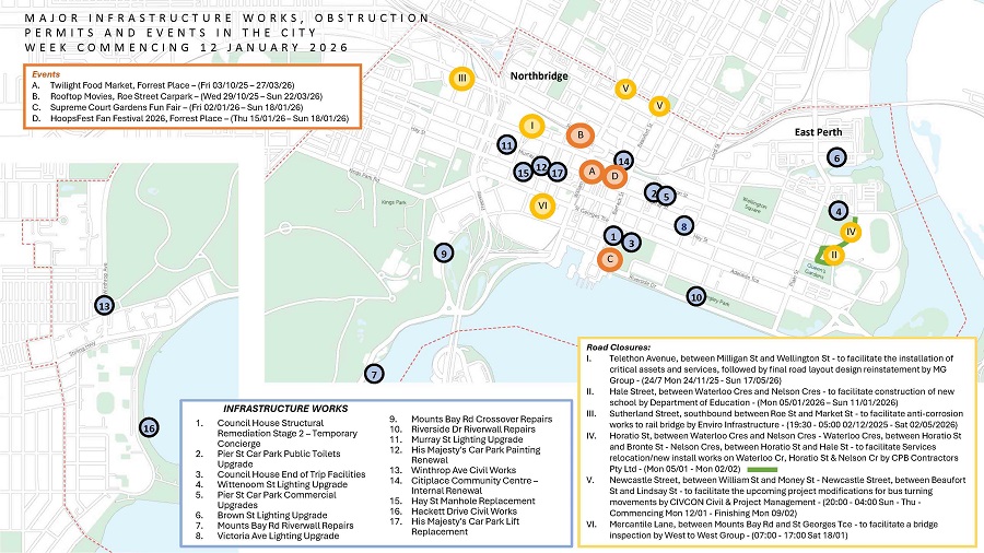 Program of Works - week commencing 12 Jan 26