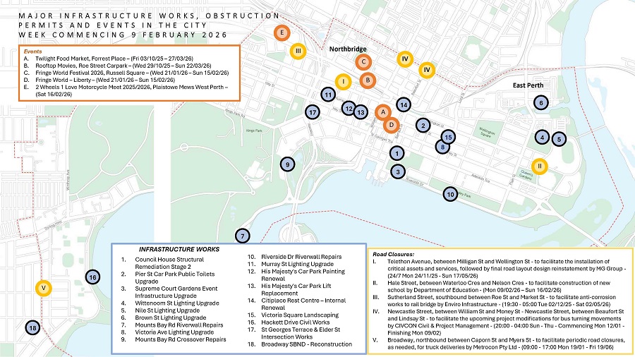 Program of Works - week commencing 9 Feb 26