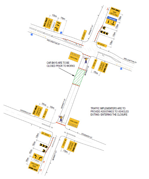 77 Bennett St East Perth road closure image