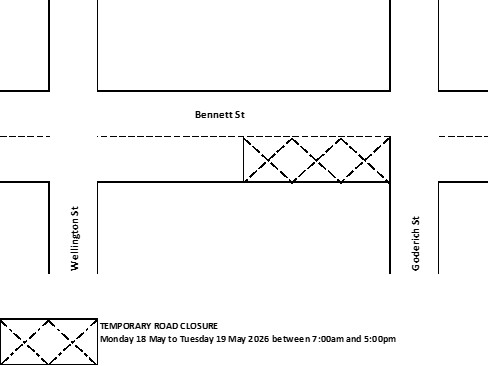 Road Closure - Bennett Street East Perth - 18 and 19 May 2026