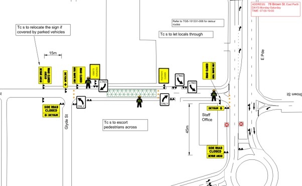 Road Closure - Brown Street East Perth - 29 and 30 September 2026