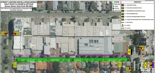 Road Closure - Brown Street East Perth - 31 August to 1 September 2026