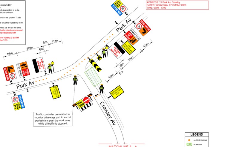 Road Closure - Crawley Avenue Crawley - 7 October 2026