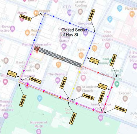 Road Closure - Hay Street Perth - 25 May 2026