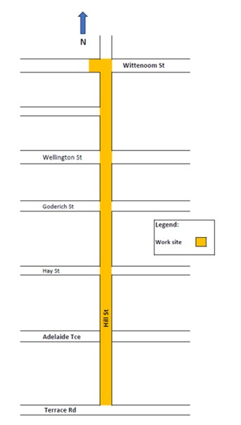 Road Closure - Hill Street East Perth - 26 October to 6 November 2026