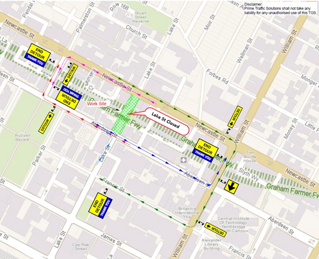 Road Closure - Lake Street Northbridge - 19 to 23 January 2026