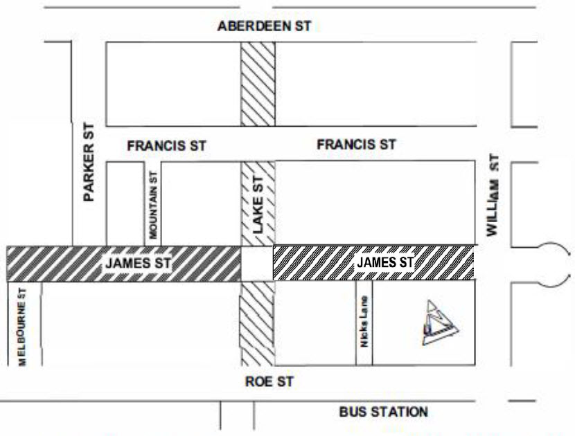 Road Closure - Lake Street and James Street Northbridge - 18 and 19 January 2026
