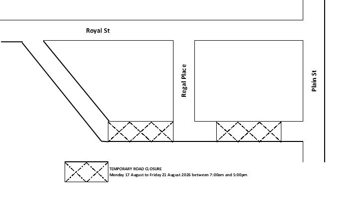 Road Closure - Regal Place East Perth - 17 to 21 August 2026