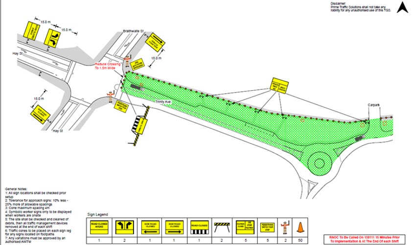 Road Closure - Trinity Avenue East Perth - 7 to 18 September 2026