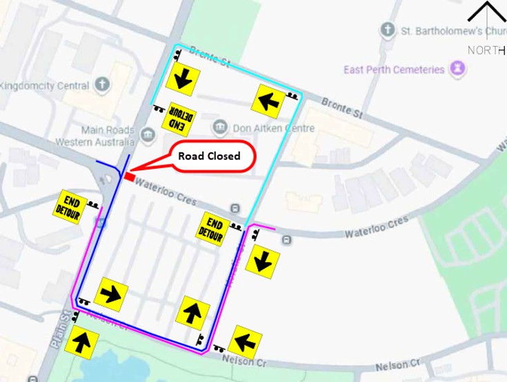 Road Closure - Waterloo Crescent East Perth - 24 to 29 September 2026