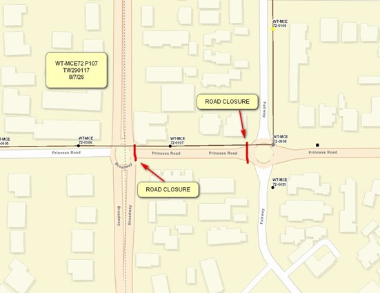 Road closure - Princess Road Crawley - 8 July 2026