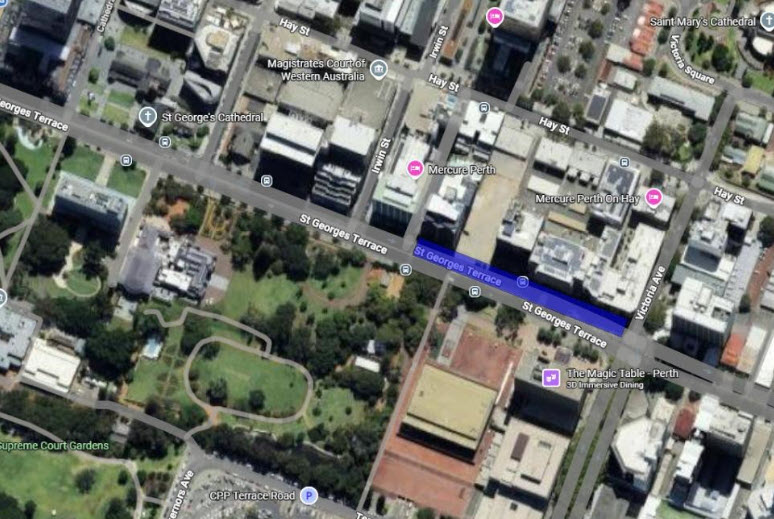 road closure - 12 ST GEORGES TERRACE PERTH