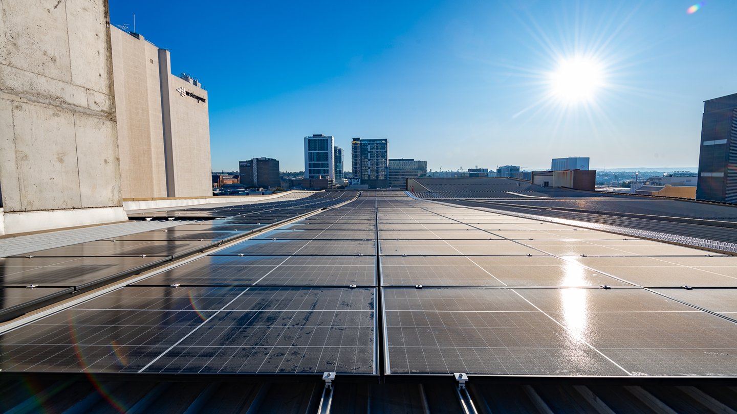 Solar panels at Pier Street carpark