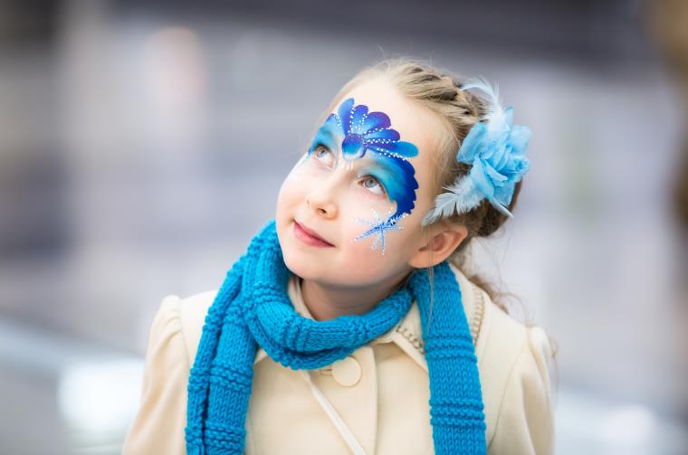 Girl with face painted