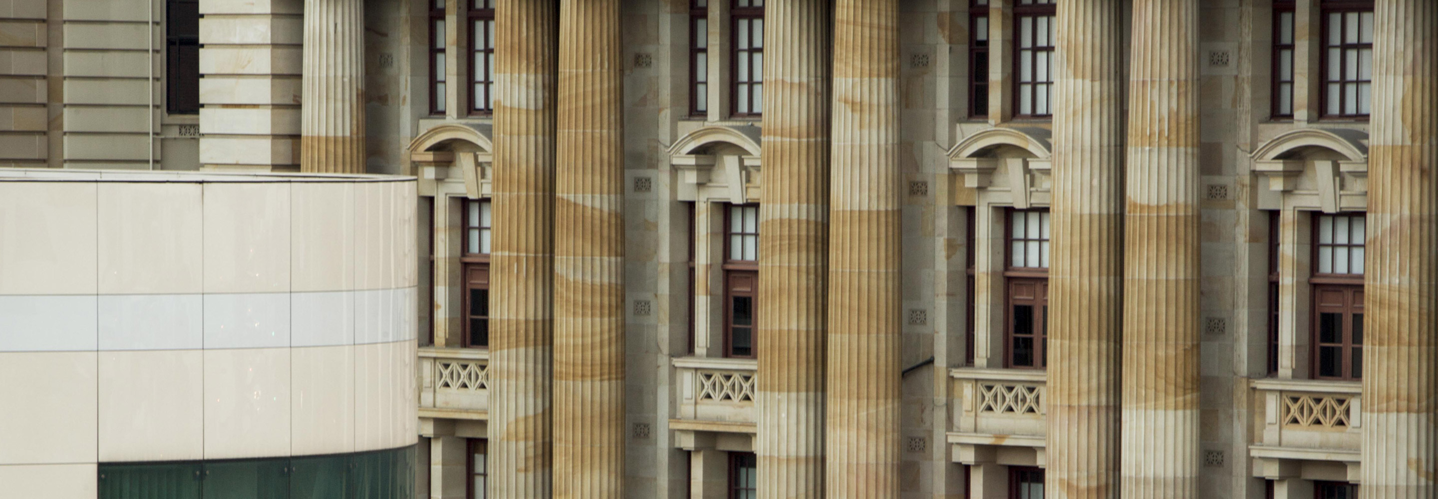 Pillars on historic building